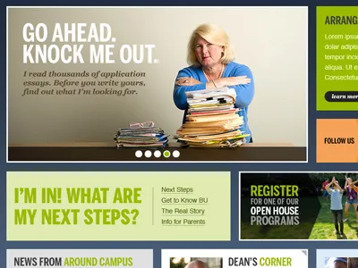Undergraduate Admissions Site design interactive