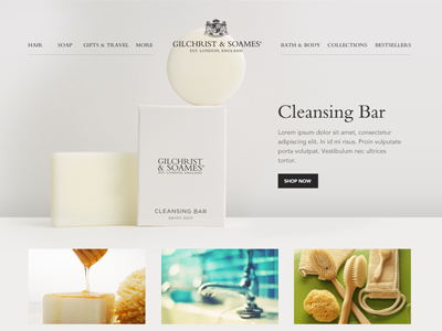 Gilchrist & Soames bathroom clean perfume soap toiletries