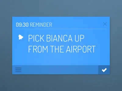 Remind Me alarm pop up popup reminder task widget window windows
