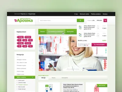 Pharmacy E-commerce cart clean desgin e commerce pharmacy search shop tags ui web