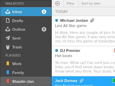 Mail app concept app client concept desktop email inbox mail osx ui ux