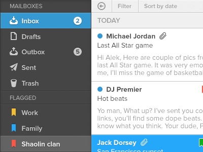 Mail app concept app client concept desktop email inbox mail osx ui ux