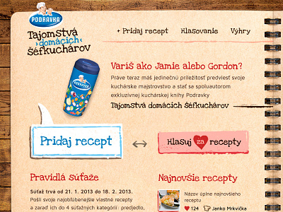 Cooking Competition App Proposal v2 app cooking craft facebook old paper retro wood