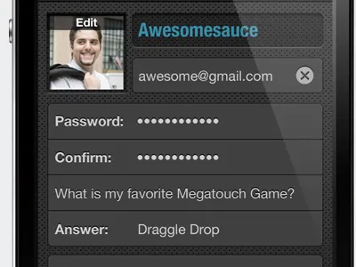 Profile Settings avatar dark ios ui