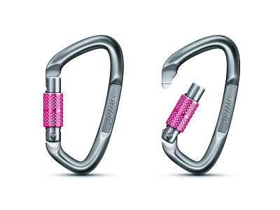 Carabiner carabiner climbing clip dribbble icon metal
