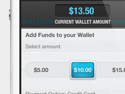 Add Money ios slider ui white