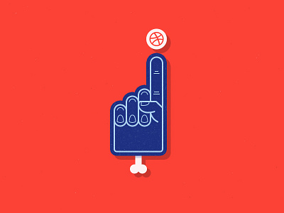 One Dribbble Invite ball blue dribbble dribbble invite foam hand invite red sport vintage