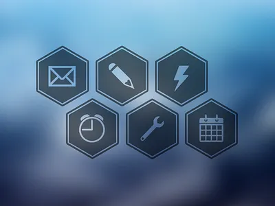 Hexicons bolt calendar clock download free free icon freebie hexagon icon hexicon icon mail office office icons pencil psd spanner