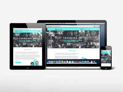 HTB Leadership College banner collage cyan full screen htb leadership nav bar nudds responsive screenshot side bar web design