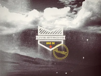 Live Strong & Be Devoted Badge badge clouds devoted grunge live strong nike retro sky type typography vintage