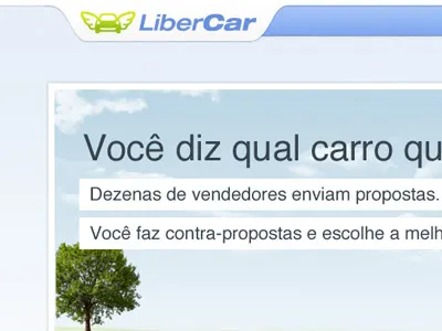 Homepage blue car clean clouds green tree