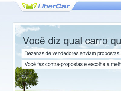 Homepage blue car clean clouds green tree