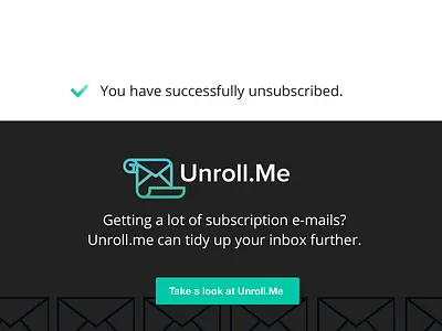 Unsubscribe design green interface navigation ui unroll.me unsubscribe website design