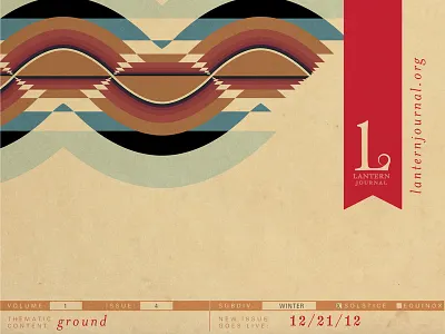 Webflyer for Lantern Journal, Winter Issue ground native american navaho pattern phi sine wave winter