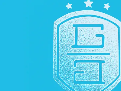 Get In The Game 2 badge blue emblem hand drawn logo stars texture type