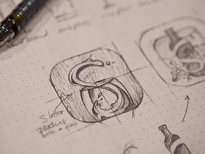 Sipp icon glass icon idea illustration ios iphone rough sipp sketch wine wood