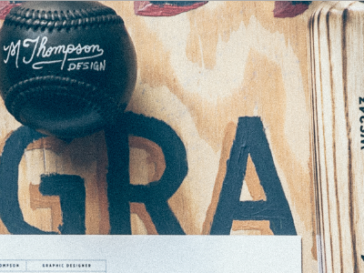 Self collateral baseball baseball bat bat black branding collateral hand hand drawn lettering matt thompson sign painting stationery type typography wood
