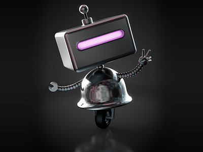 Final CuteBot new HDRI 3d modeling c4d photoshop rendering robot