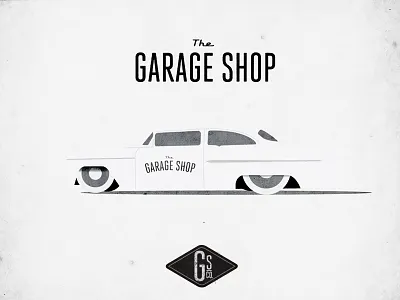 Garage Shop Chevy auto car chevy garage shop illustration retro vintage
