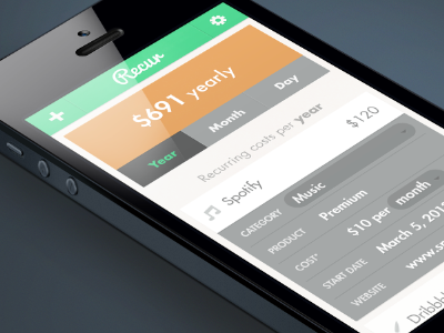Track recurring charges v2 data flat ios iphone light