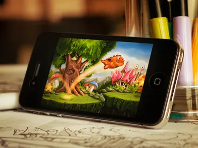 Jumper arcade character concept design dof forest game glow grass illustration ios iphone light mushroom paper prototype shine sketch star tree ui
