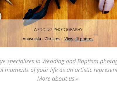 Panic Eye Photography homepage open sans photography white