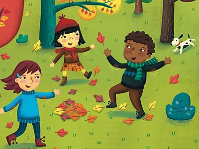 Julissa Fall Promo ethnicity fall kids outdoors playing