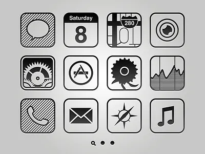 Monocolor Vector Homescreen icons ios iphone monocolor vector