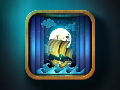 The Flying Dutchman icon illustration ios ipad iphone opera ship theater ui wagner