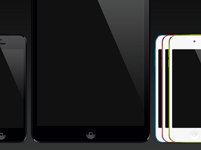 iPhone 5, iPad Mini, and iPod Touch Color vector devices blue colors devices green ipad iphone ipod mini red retina touch vector