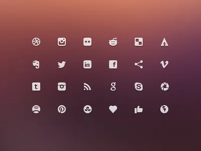 Social Glyphs - Mini Icons clean design download facebook free freebies glyphs icons micro icons mini mini icons minimal pinterest social glyphs social media glyphs twitter ui ux web website