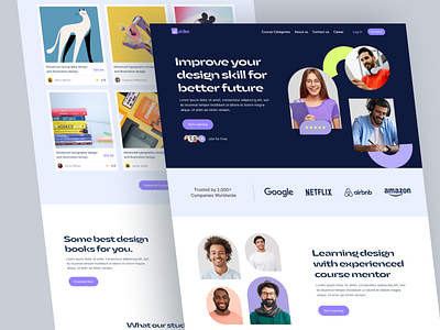 E-learning Landing Page course design e learning education landing page online class online course uidex web web3 webdesign website