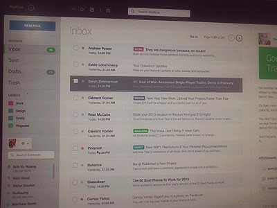 Mail App app application clean client design icon inbox ipad iphone mail minimal outlook user interface ux white