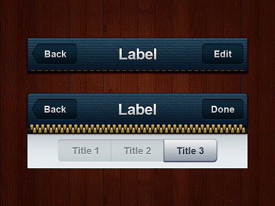 Jeans UI @2x 2x app fabric header iphone jeans menu navigation retina switch texture ui