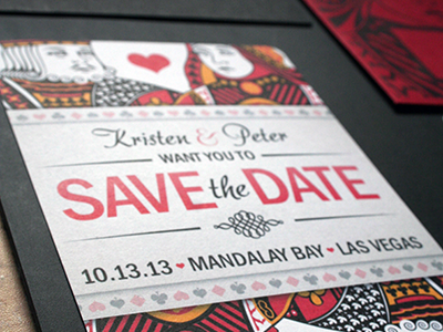 Wedding cards invites king queen vegas wedding