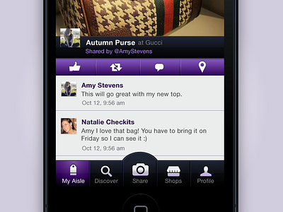 Aisle app ios iphone tabbar