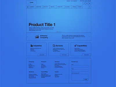 Home Page - Wireframe blueprint contact it products services solutions ux wireframe