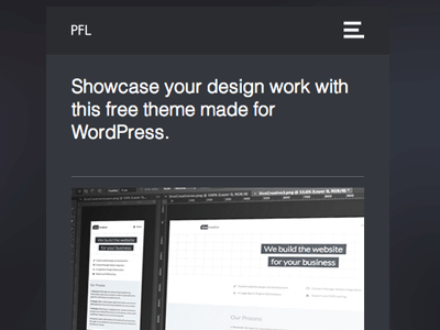 [GIF] PFL Theme Navigation menu mobile nav navigation portfolio responsive rwd toggle ui web web design website wordpress