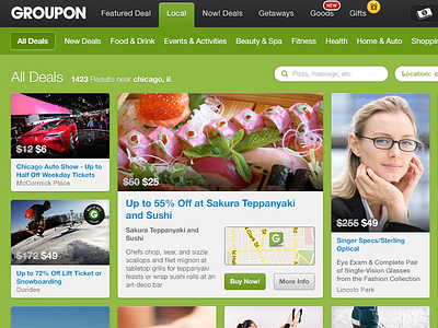Groupon Flow Concept concept deals ecommerce grid groupon redesign