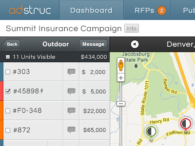 ADstruc - Proposal View advertising full screen map mapping