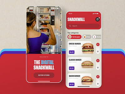 Fastfood app based on the Dutch Snackwall app bread design fast food food food app hamburger interface order snacks ui wall