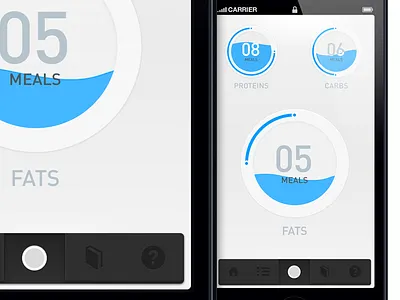 FoodSimple Meal Manager update app blue fitness food handsome health interface iphone meals mobile mobile app plate ui ux wellness