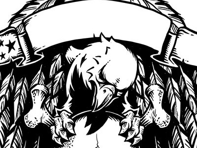 Skull Eagle Banner 2 banner biker eagle sketch skull wings