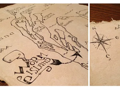 am cartographer. cartography custom typography hand drawn hand lettering illustration ink lettering map typography worm