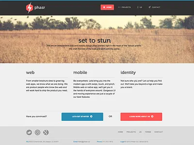 phasr.co (3.0) front page ui website