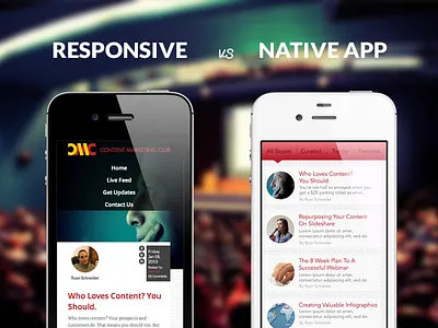 Responsive vs Native iOS App app ios magazine mobile responsive