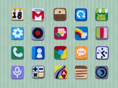 A Set Of Cloth Art Icons cloth art icon