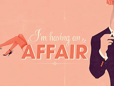 Having An Affair canvas print illustration illustrator photoshop postcard typography