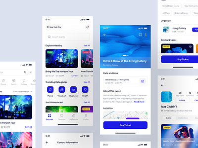 Eventer - Event Booking App UI Kit barcode booking app branding concert design event eventbrite events graphic design ios design mobile design music pixlayer ticket ui ui kit uikit ux ux kit venue