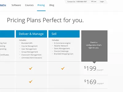 Perfect Pricing fresh light packages plans pricing simple table vantage path